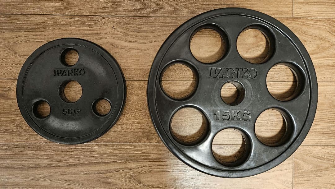 【美品】 IVANKO ROEZH オリンピックラバーEZプレート 15キロ×2