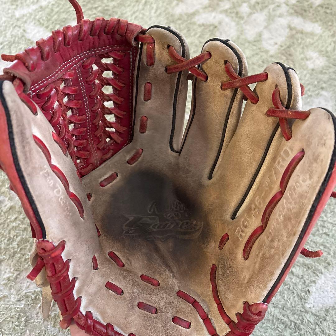 Rawlings 限定版 軟式グローブ レッド/ベージュ