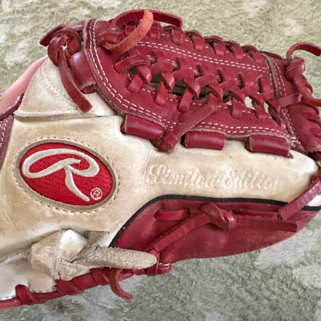 Rawlings 限定版 軟式グローブ レッド/ベージュ