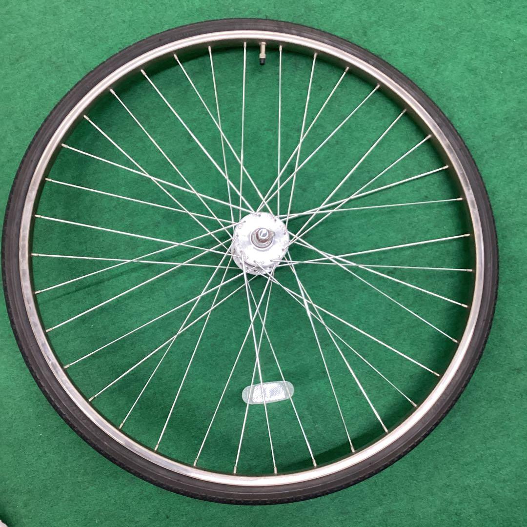 ステンレスリム　前輪 27x1-3/8 タイヤ付 ハブダイナモ 27インチ j2