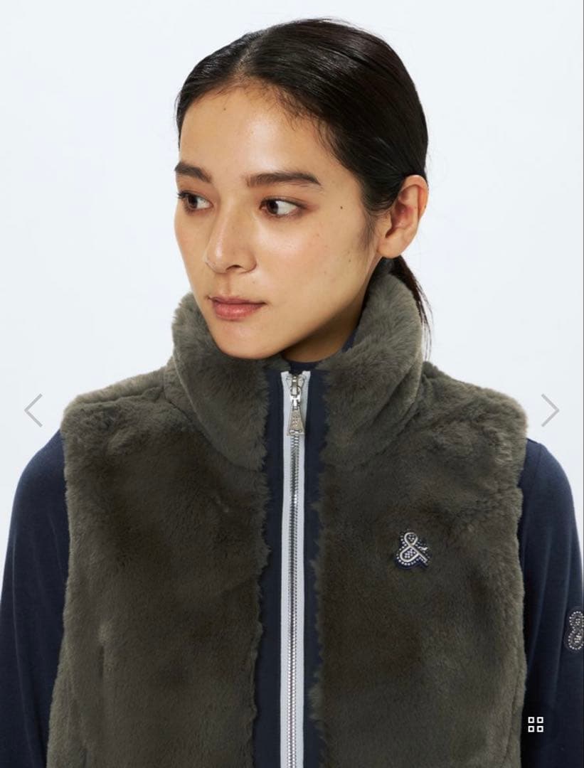 高島礼子着用☆アンパスィレディース2025年秋冬ファー素材ベスト☆完売品