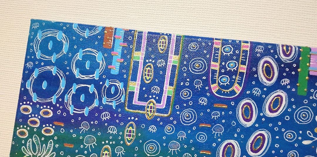 アート作品 アクリル画 深海の世界22✕27.5cm