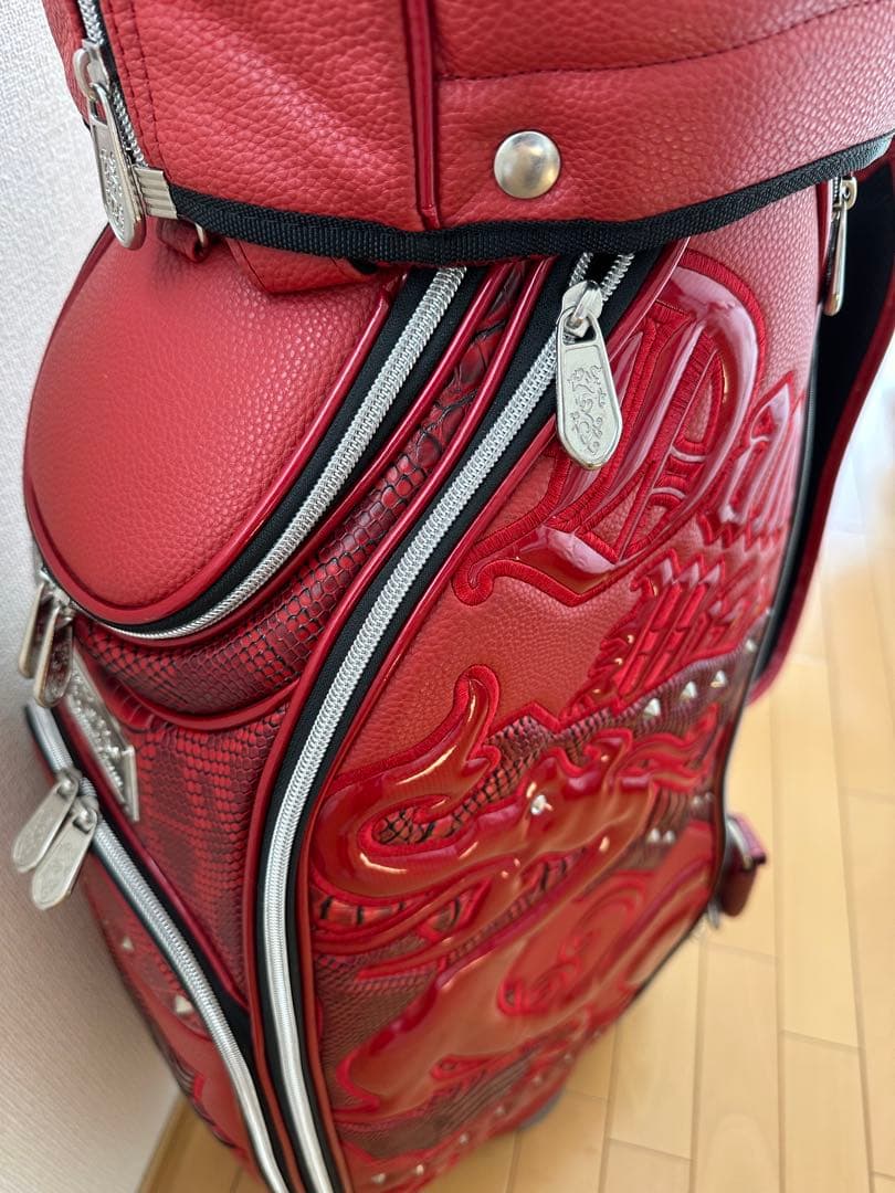 ✴︎美品✴︎ ダンスウィズドラゴン ゴルフバッグ クロコ型押し レッド