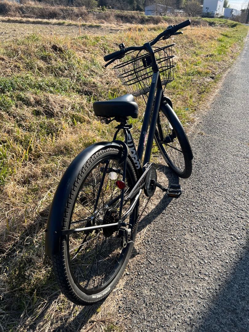 名古屋市内お届け無料黒いシティサイクル 27インチ バスケット付き
