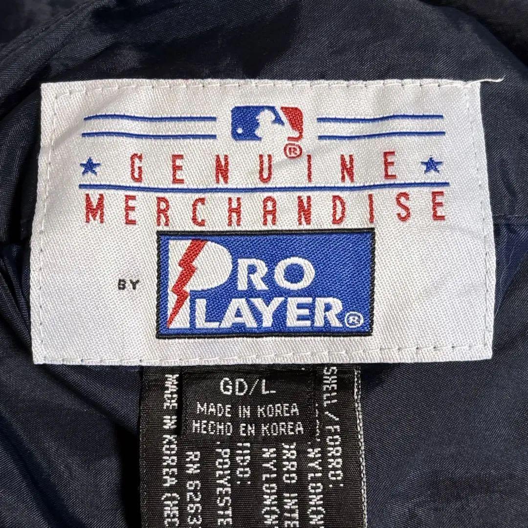 90s US古着　MLBインディアンス　リバーシブルナイロンジャンパーL紺赤