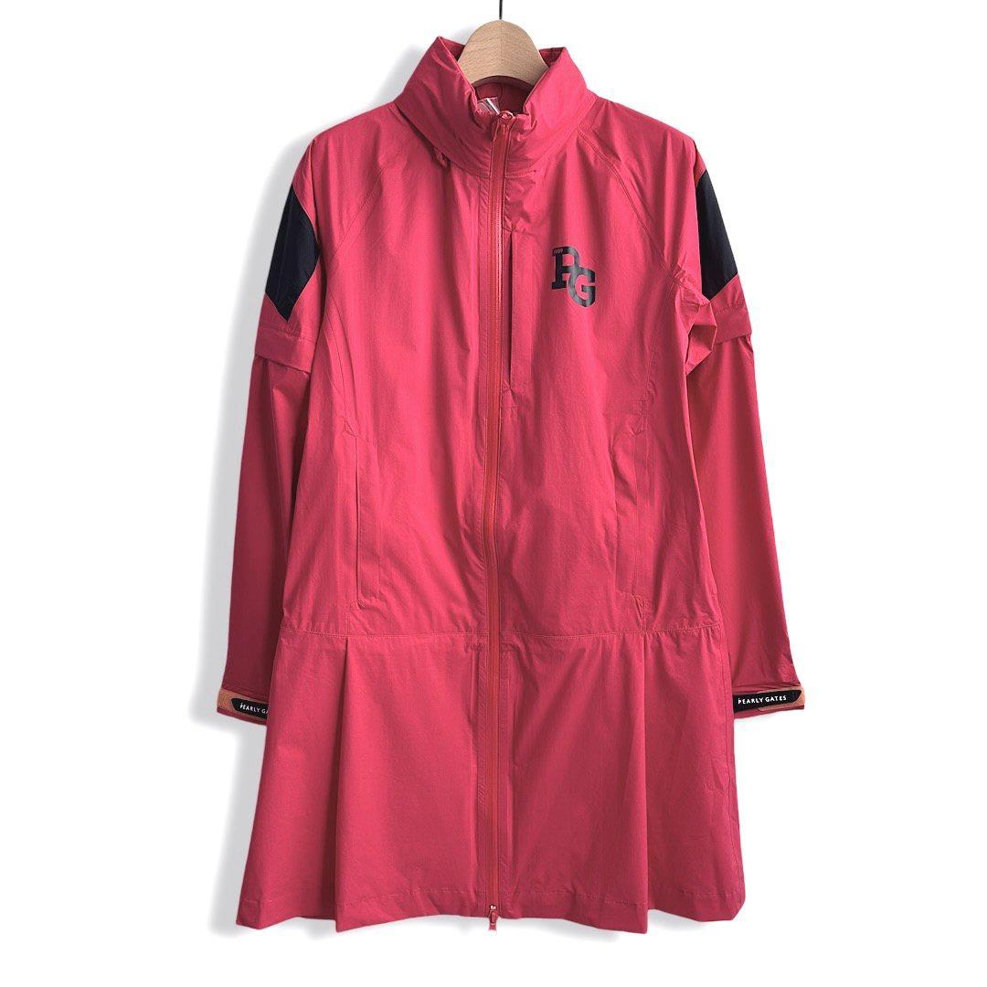 637 パーリーゲイツ ビックロゴレインワンピース定価44000円 ピンク 0