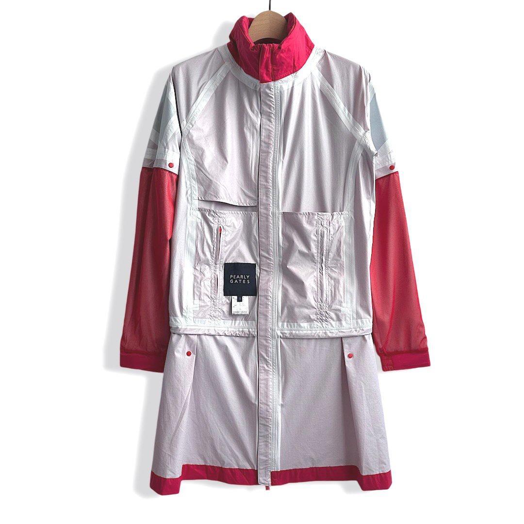 637 パーリーゲイツ ビックロゴレインワンピース定価44000円 ピンク 0