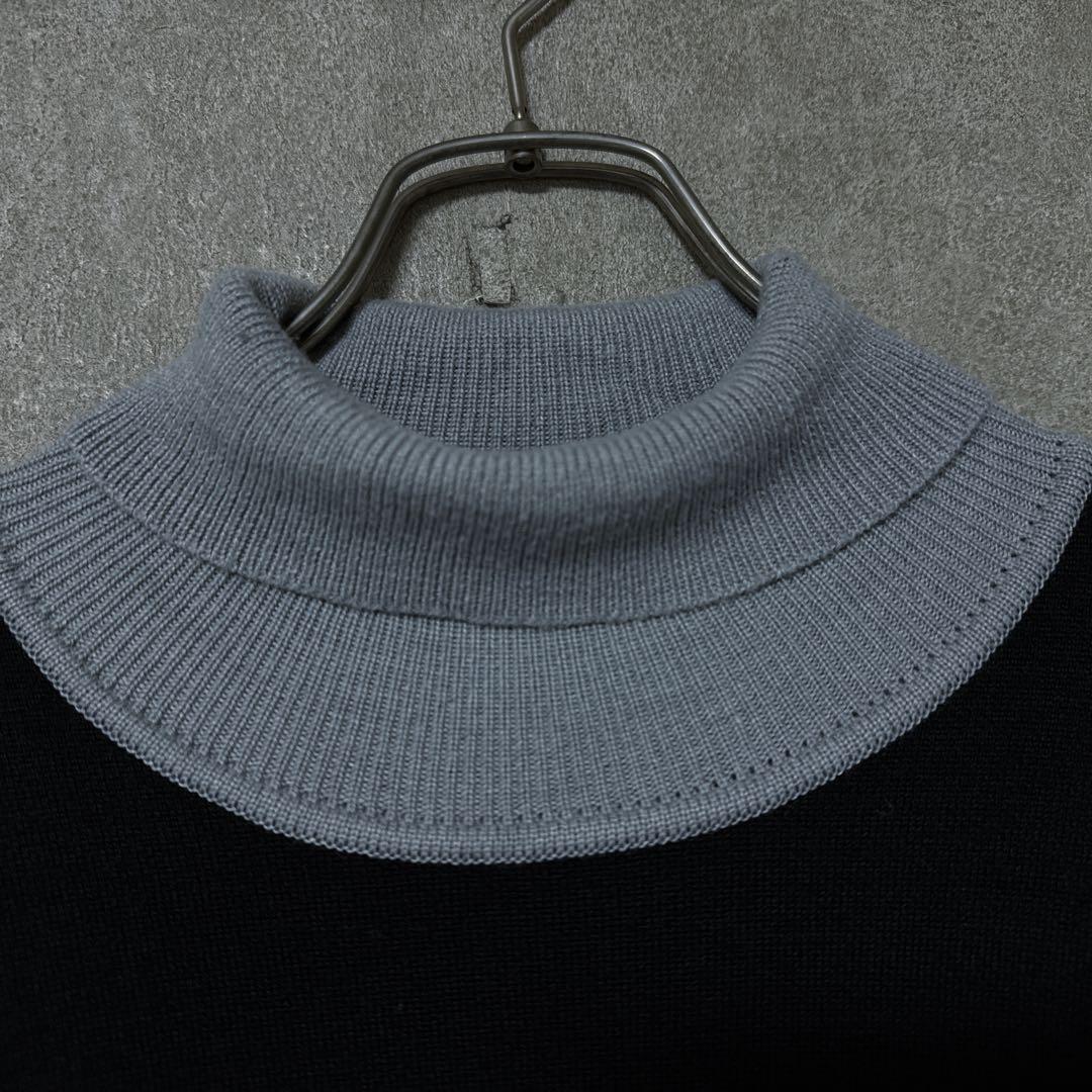 DESCENTE GOLF デサントゴルフ ロゴ ウール タートルニット 黒 M