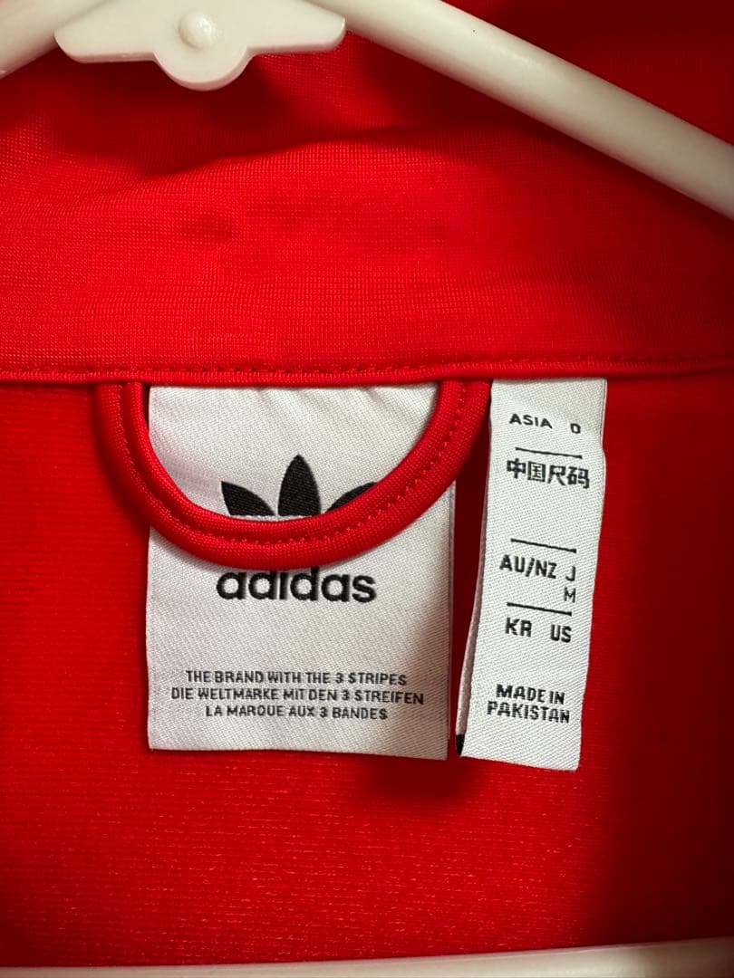 adidas レッド ジャージジャケット M