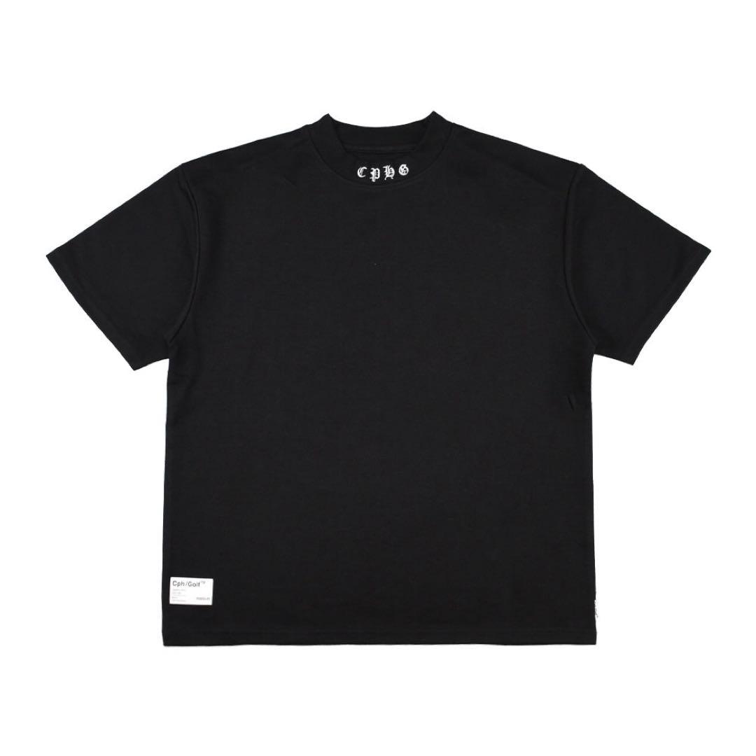 オールドイングリッシュロゴモックネックシャツ　クロ　XL