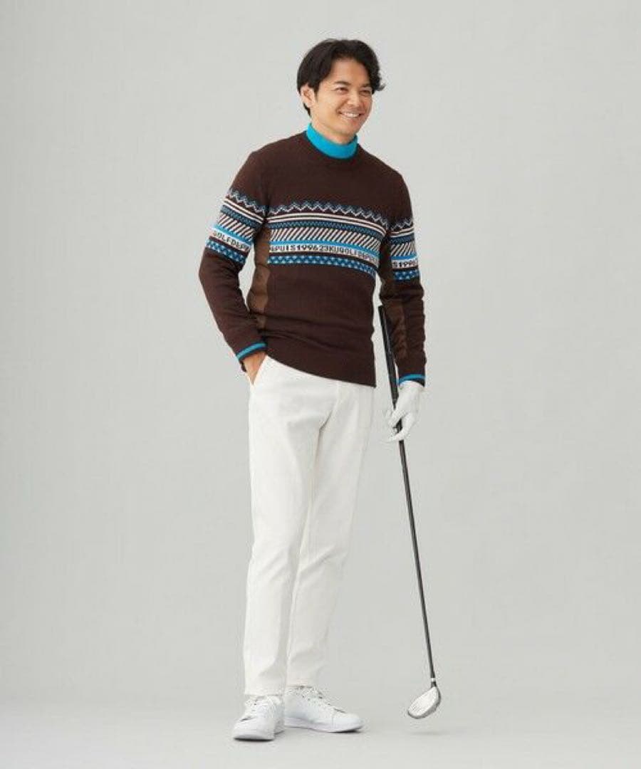 新品 23区GOLF【ウォッシャブル】フェアアイル柄ニット