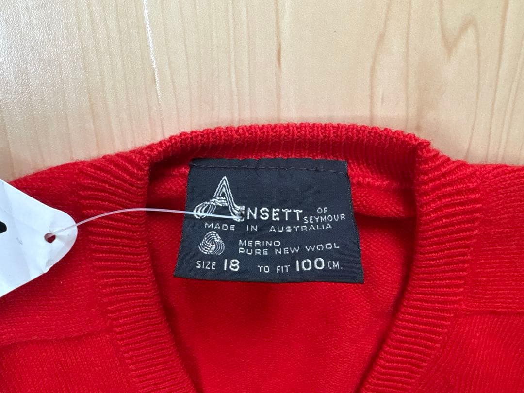 ANSETT KNITWEAR 赤 ゴルフ・セーター⭐︎ヴィンテージ