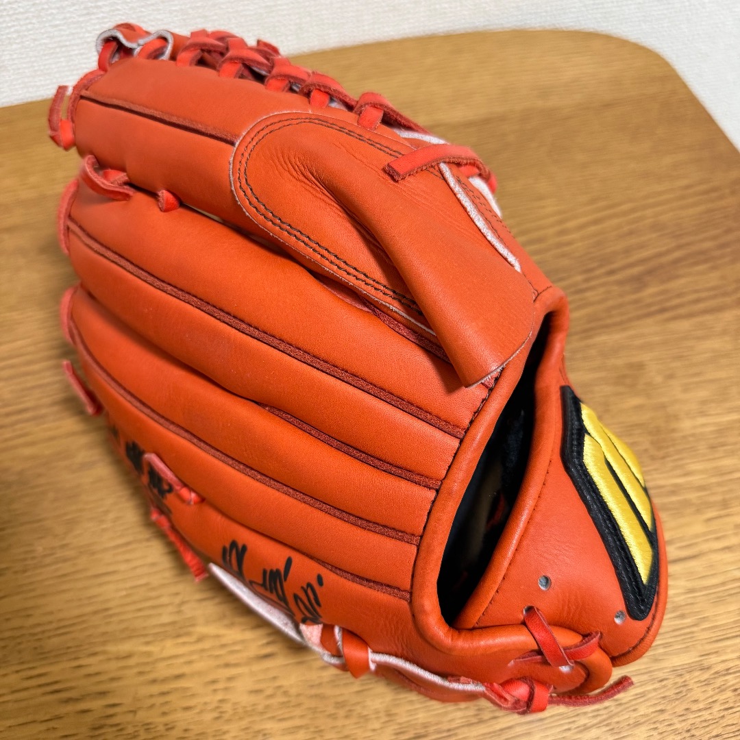 ミズノプロ　グローブ Mizuno Pro オレンジ サイン入り　V3