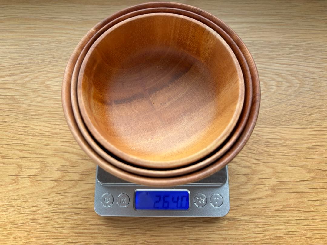 【新品未使用】山のうつわ型 天然木の器（大・中・小）セット