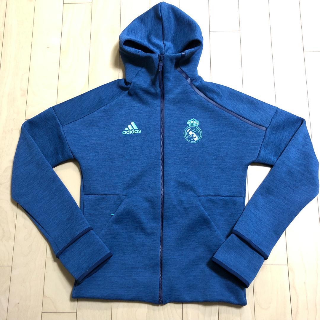 美品adidasレアルZNEフーディージャケットSメンズNAVY送料無料