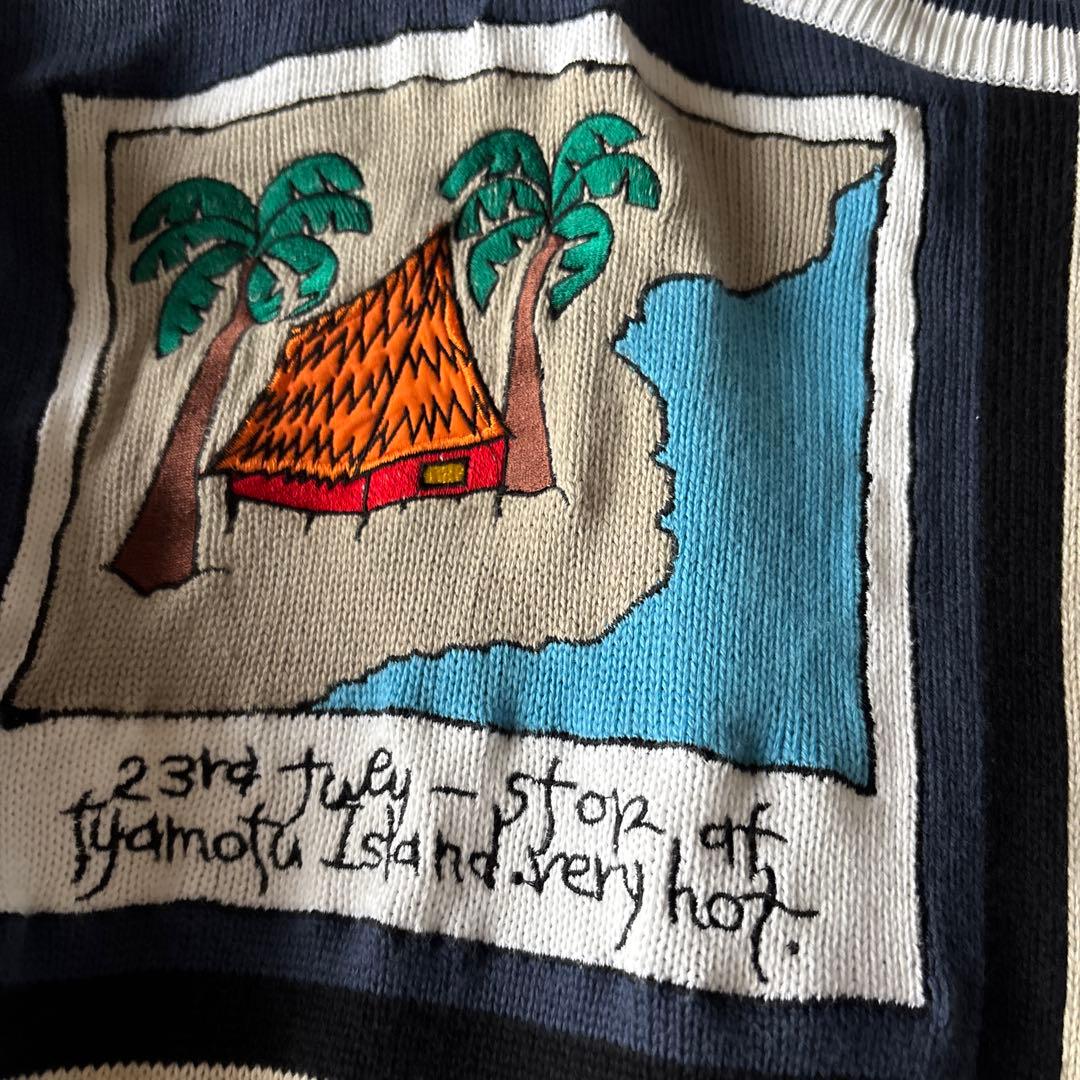 カステルバンジャック観光地刺繍 ニットセーター Lサイズ