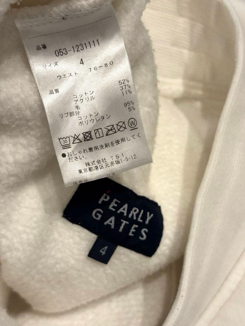 PEARLY GATES ウール混 ジップセットアップ上下サイズ4 ホワイト