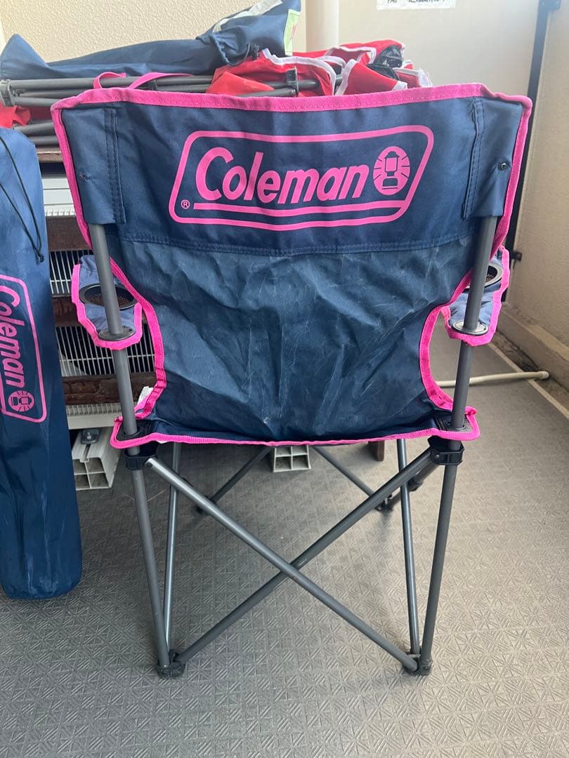 Coleman コールマン　4脚セット　ネイビー×2 レッド×2