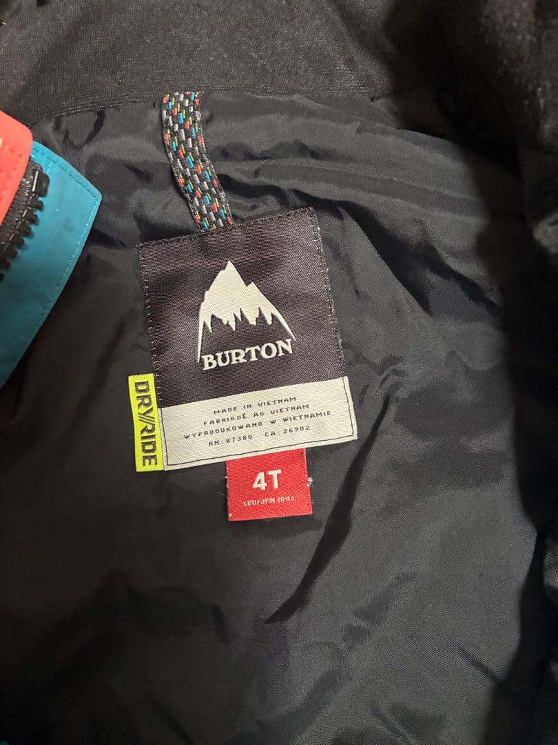 BURTON 子供用スノーボードウェア 4T