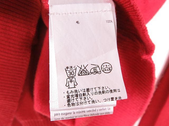 【値下げ】ジェイリンドバーグ　　長袖ニットセーター　ロゴ刺繍入り　朱色　L