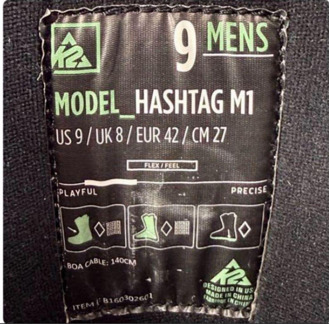 K2 HASHTAG M1 スノーボードブーツ US 9