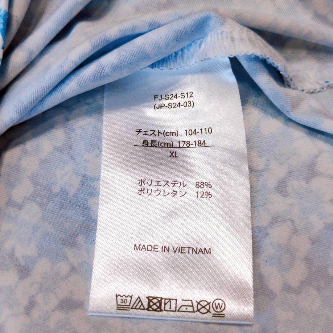 フットジョイ✨半袖ボタンダウンポロシャツ　サクラソウプリント　春色　ゴルフ　XL
