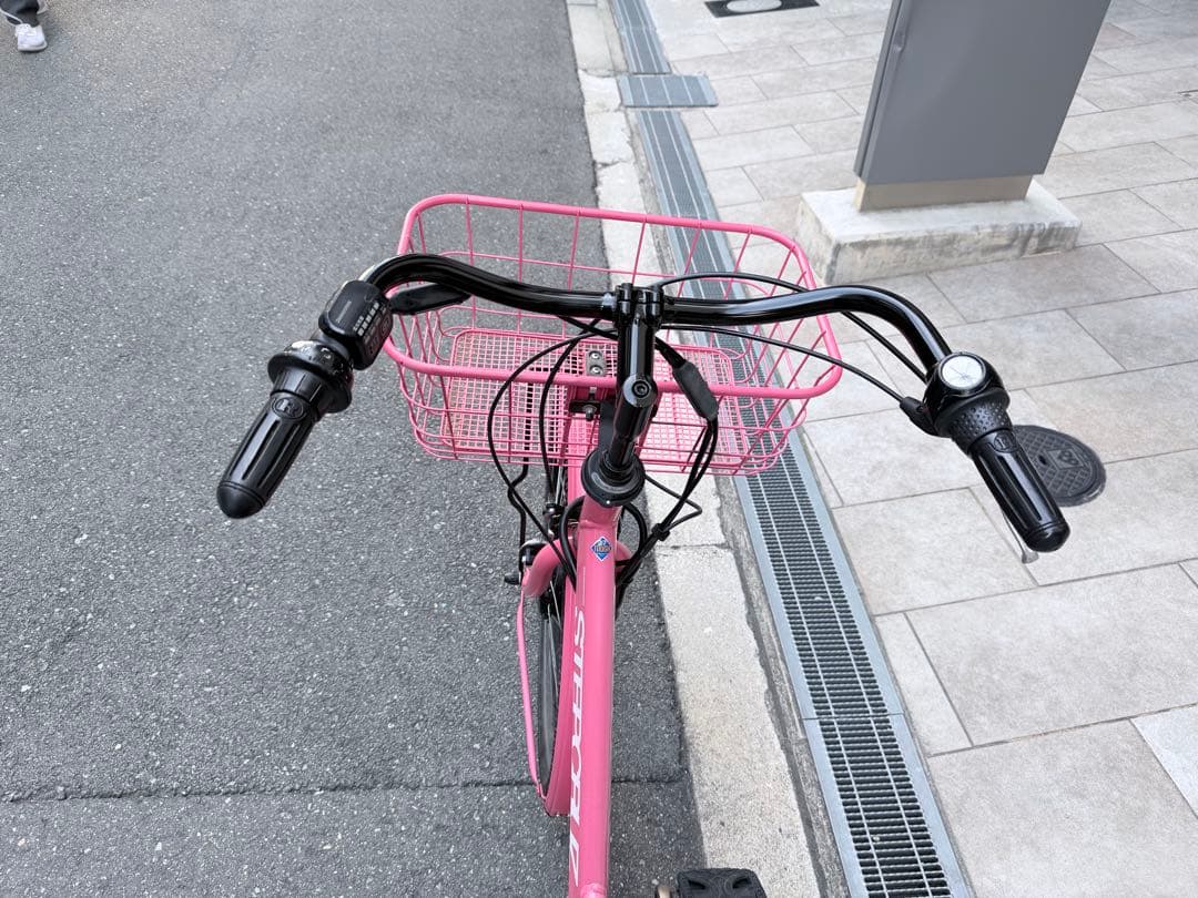 大阪府　ブリヂストン　ステップルーズ 電動アシスト自転車 ピンク
