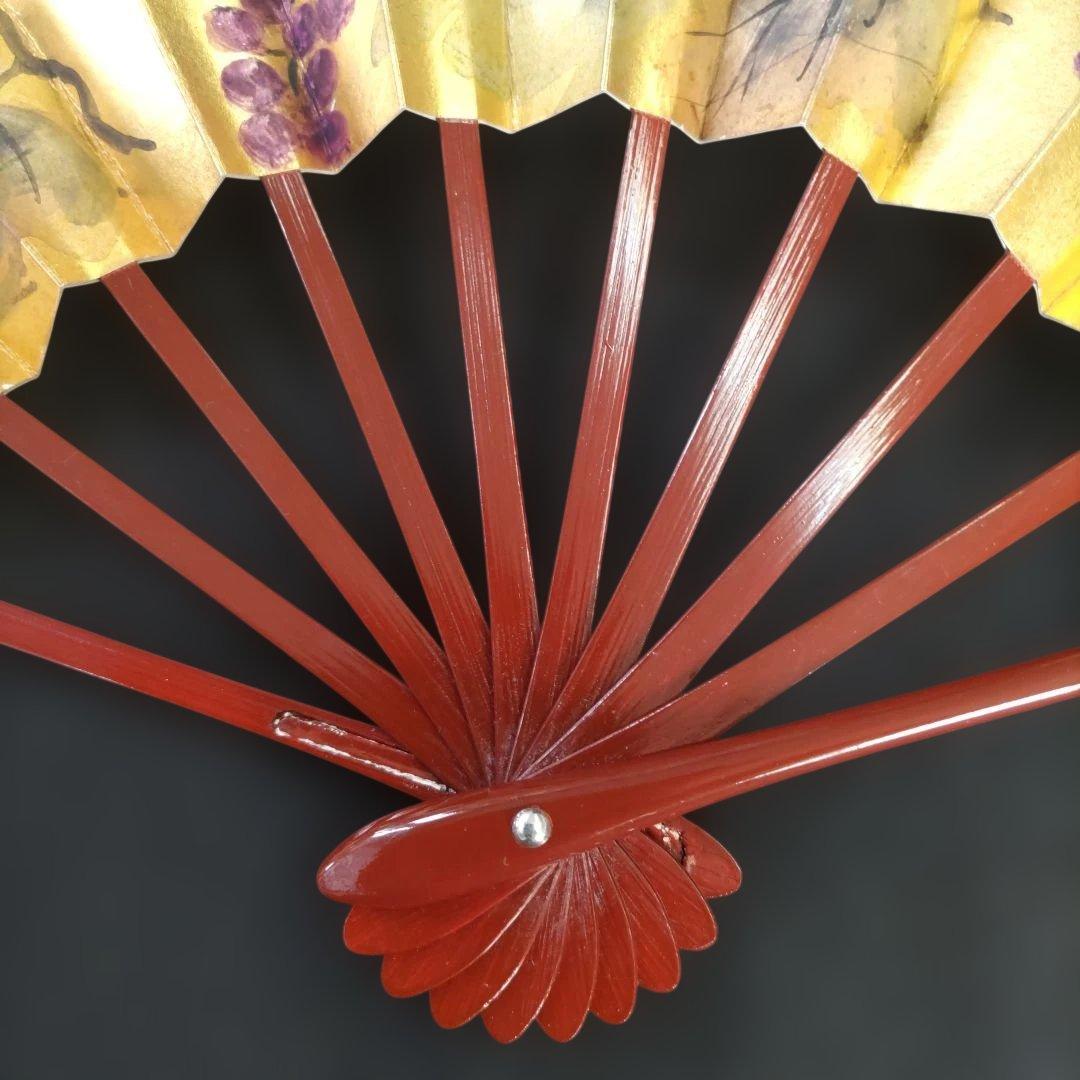 舞扇 (96) 新品未使用 美品 表裏手描柄違い 約29cm 美術品 工芸品