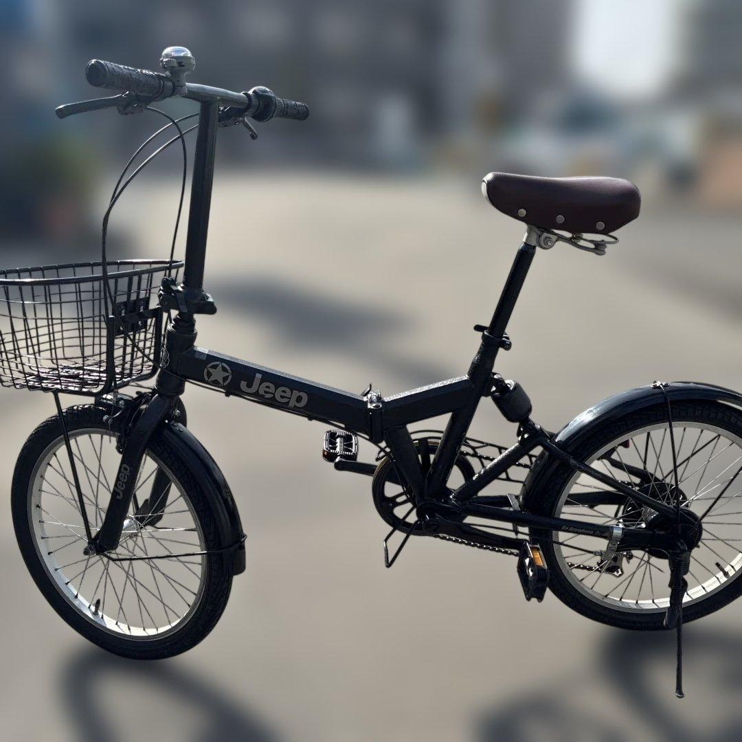L23【大阪堺市/引取】中古 折りたたみ自転車 20インチ Jeep 黒