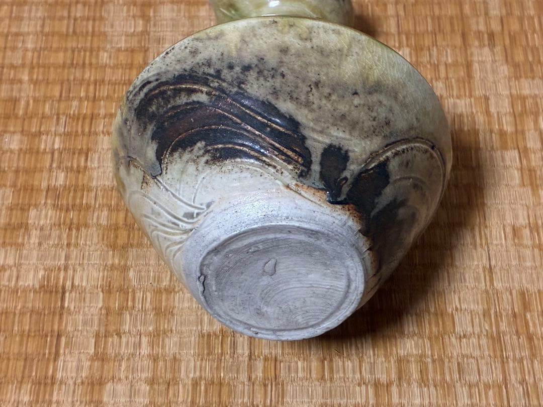 古陶器 魚紋 緑黄釉 陶器 水差し ピッチャー 水注