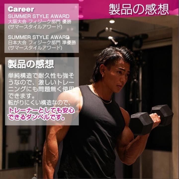 六角ダンベル 10kg 2個セット スタイリッシュ 筋トレ