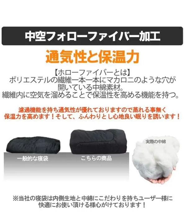 2個セット 寝袋 シュラフ 封筒型 コンパクト 丸洗い 最低使用温度 -15°C