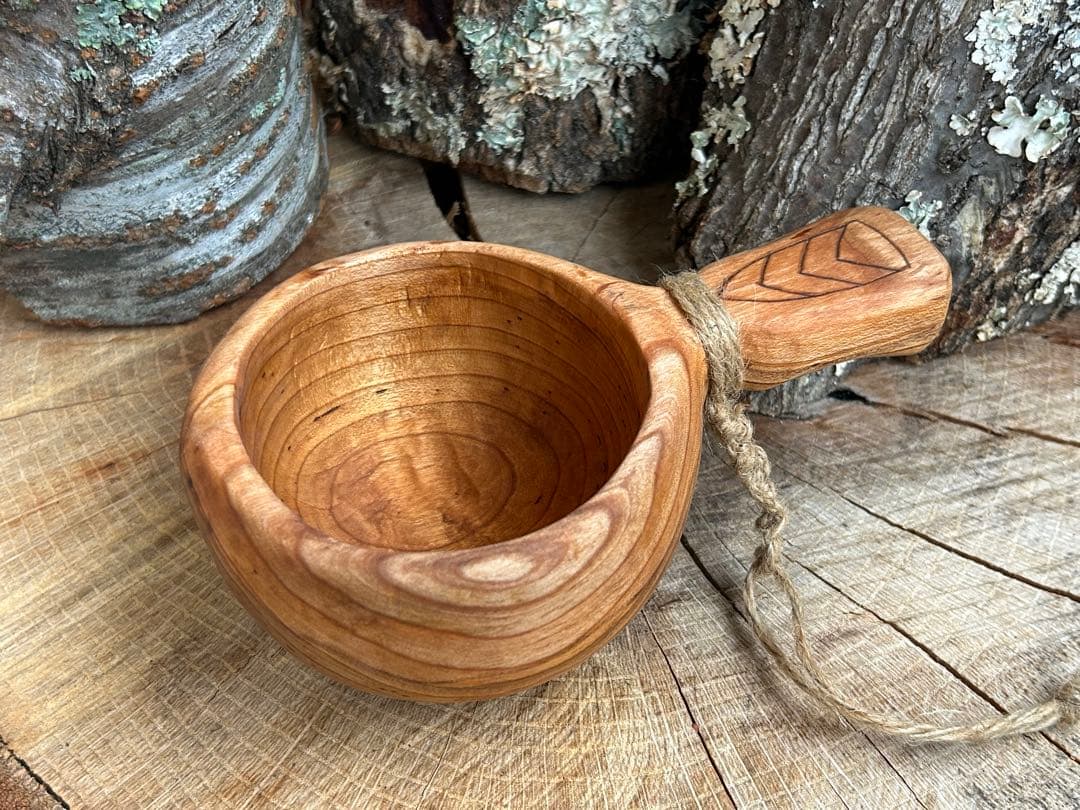 SUNSWOOD サンズウッド 山桜 kuksa ククサ　手彫り　ソロキャン野営