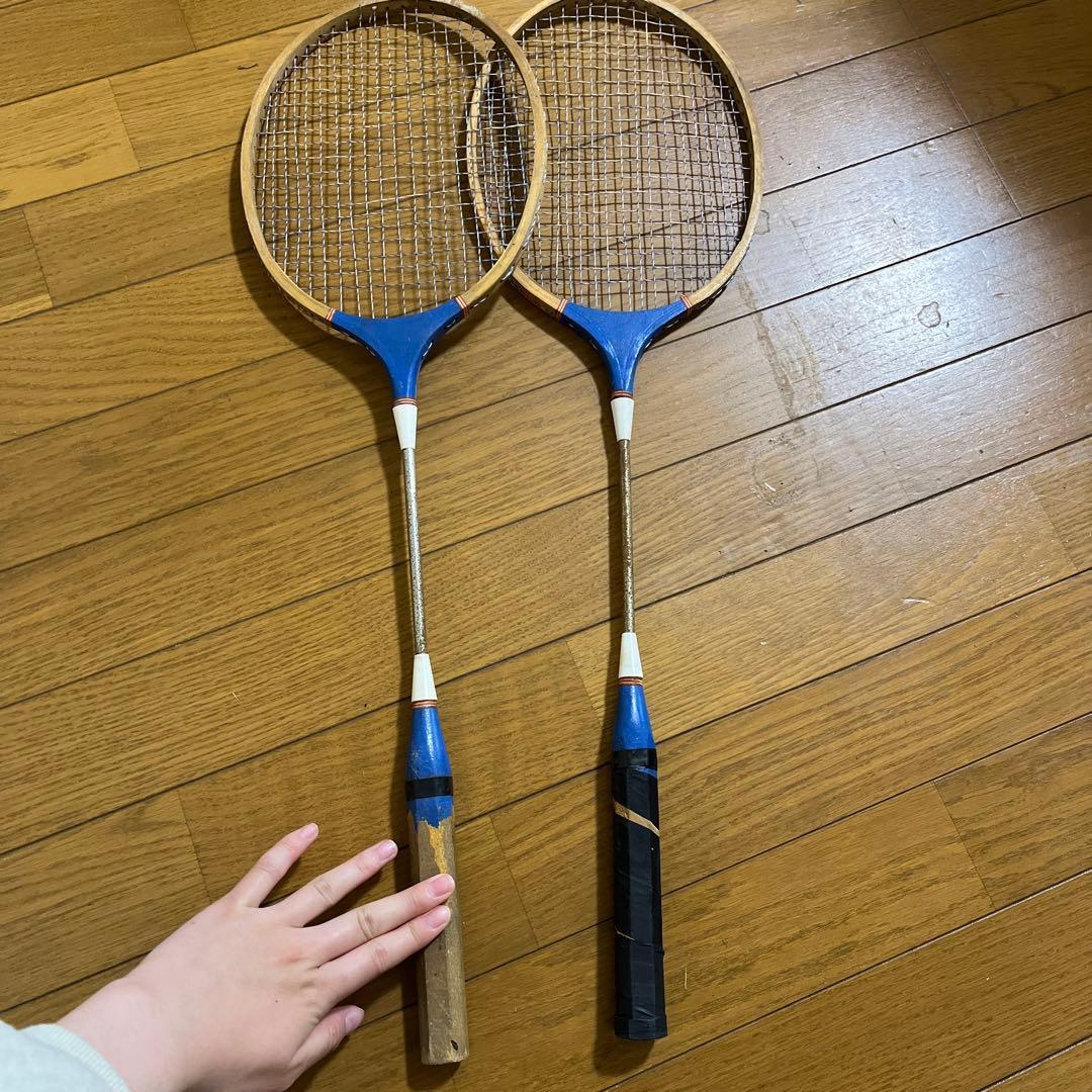 ◎バドミントン 木製 シマデン 昭和レトロ スポーツバトミントン ラケット 希少