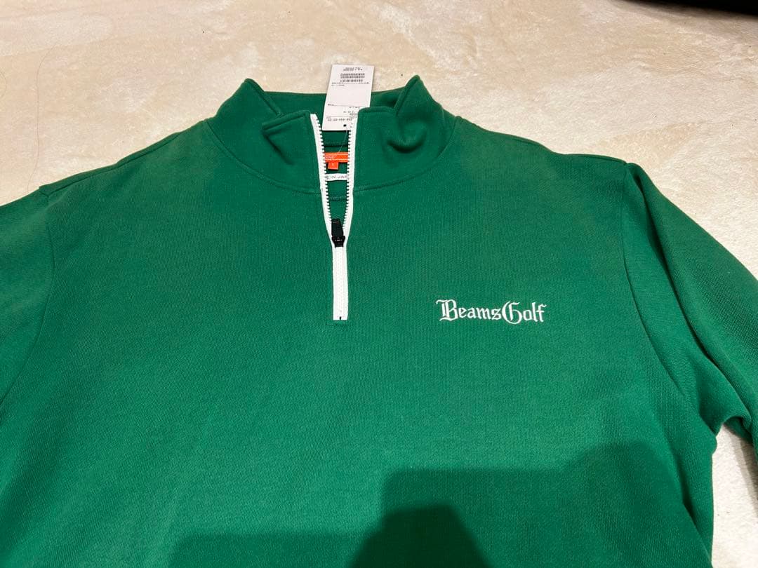 新品！BEAMSGOLFビームスゴルフ ハーフジップ トレーナー 緑 Lサイズ