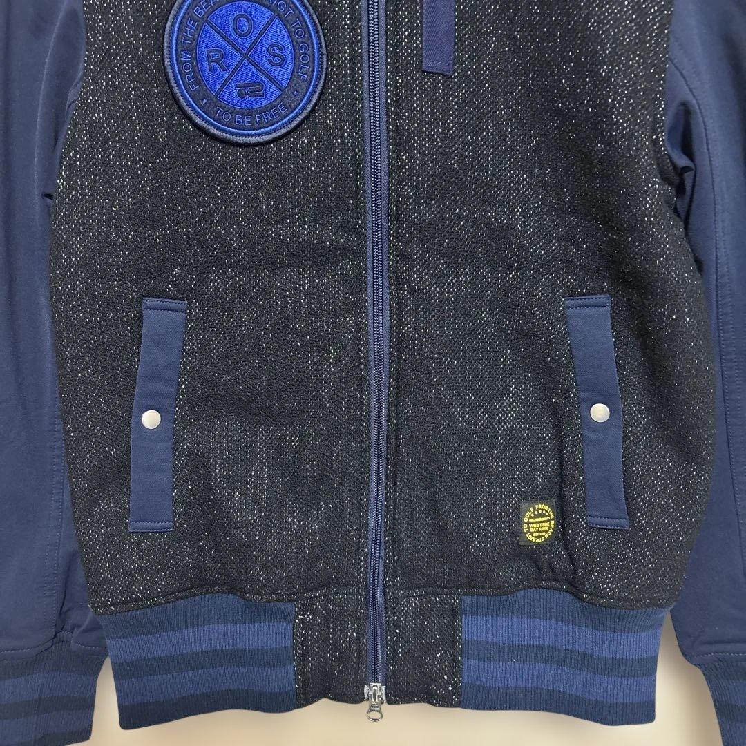 ロサーセン ゴルフ ブルゾン ネイビー M メンズ ワッペン ストレッチ