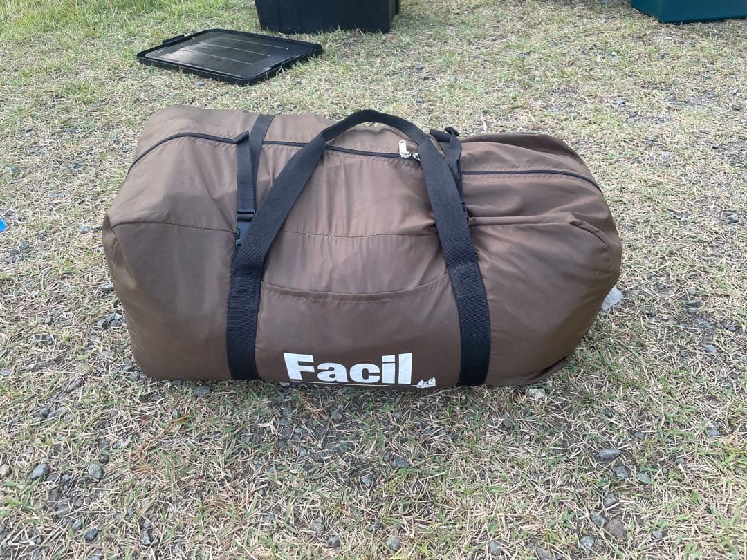 オガワテント ファシル 大型キャンプテント ベージュ メッシュ窓付き