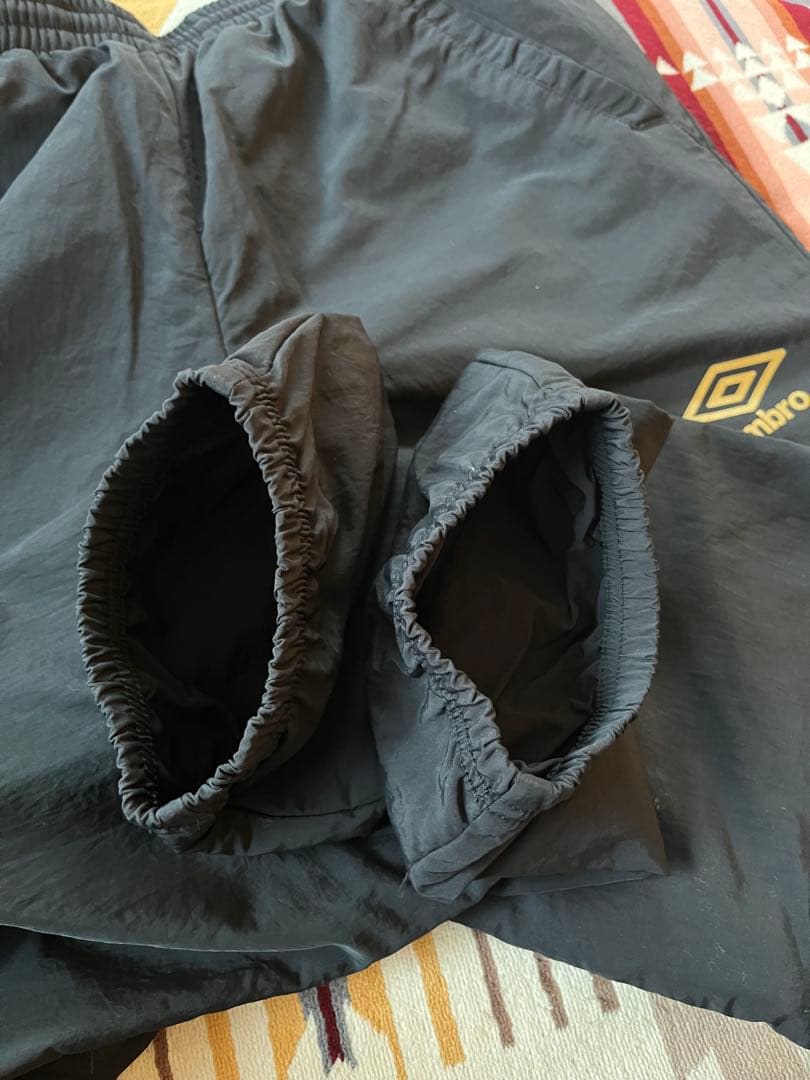 umbro ナイロンセットアップ　裏起毛　ブラック L