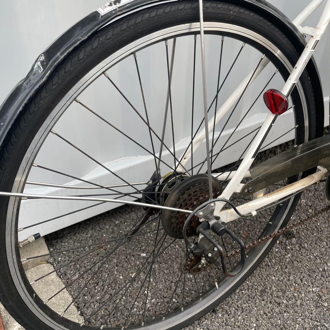 【都内/千葉引取】街乗り用自転車 27インチ カゴ/鍵/オートライト/6段変速付