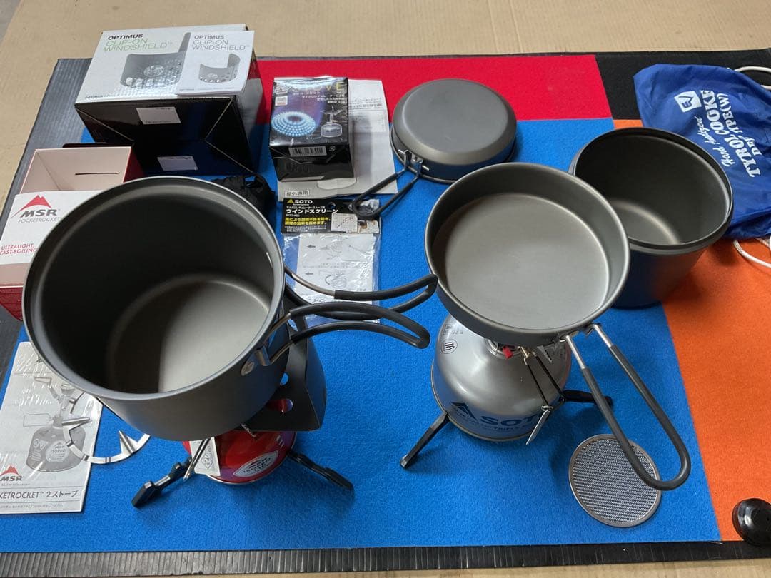 登山に最適！超軽量コンパクトなMSR&SOTO&エバニューWクッカーフルセット品