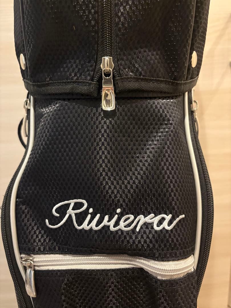s*読様 ［フード付き］Riviera キャディバッグ ネイビー/ホワイト