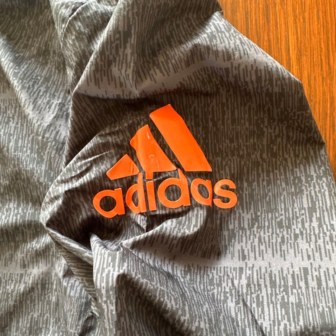 adidas ウィンドブレーカー S グレー/オレンジ　ピステ 上下 サッカー