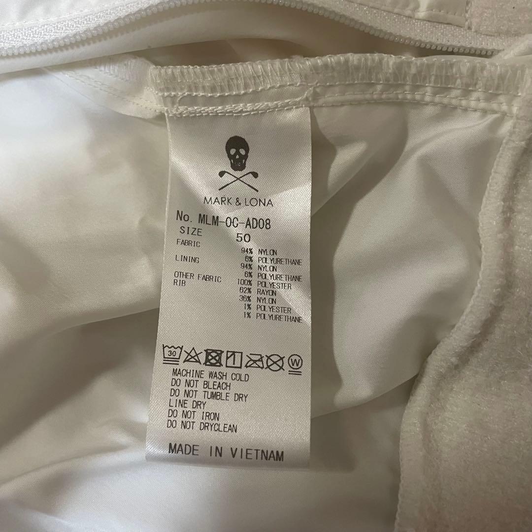 美品　MARK&LONA バックロゴプリント　ストレッチナイロントップス　50