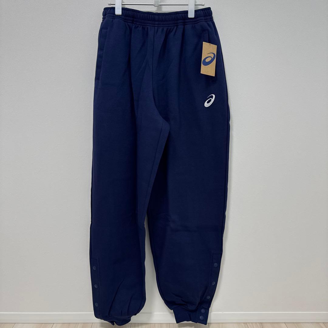 【新品タグ付】asicsスウェットパンツ 2XL ネイビー 裾ボタン バスケ