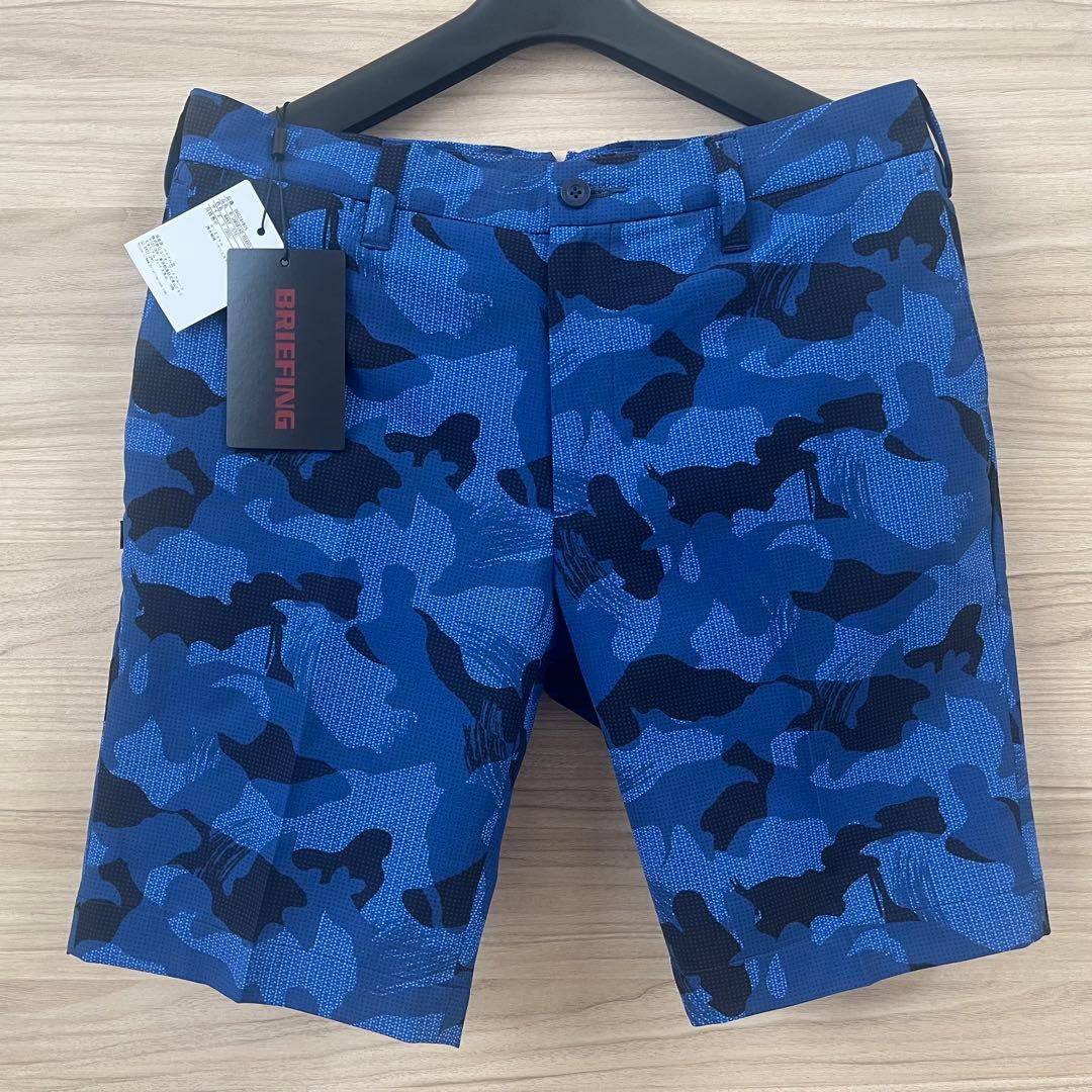 新品★27,500円 BRIEFINGゴルフ カモフラショートパンツ 青黒迷彩S