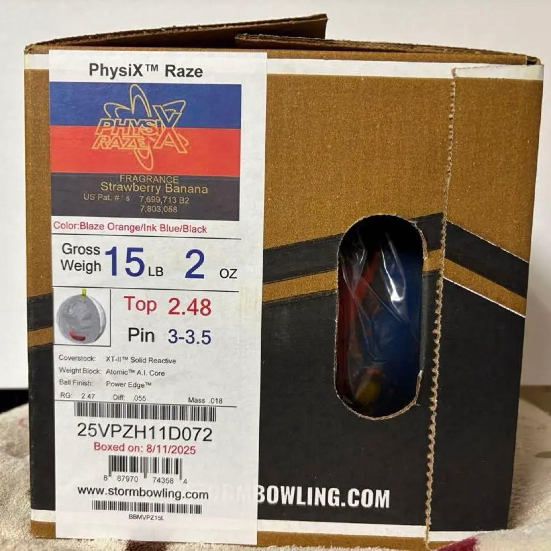 【新品】フィジックス　レイズ　ボウリングボール 15ポンド2オンス