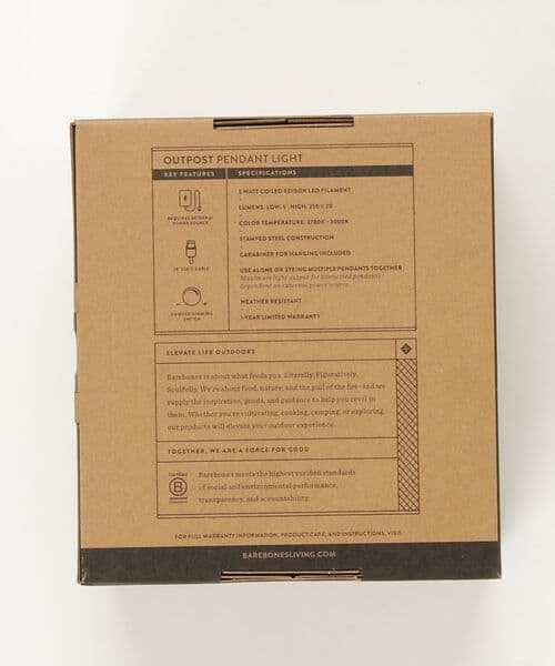 【新品】BAREBONES アウトポストペンダントライト LIV-150