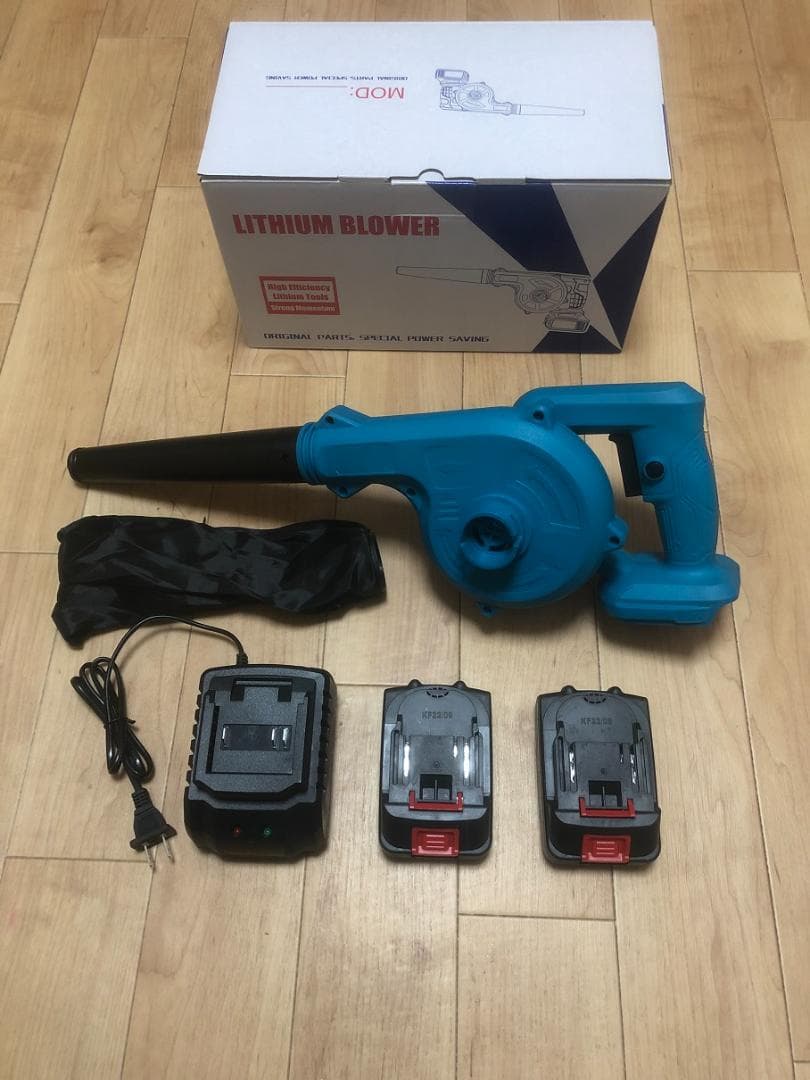 一台二役 ブロワー /送風機/大容量(21V,4000mah)バッテリー2個付き