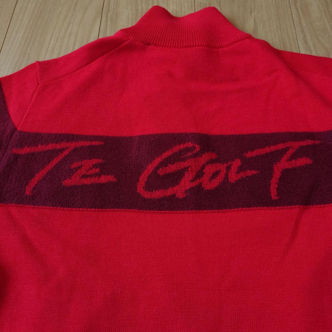 DESCENTE GOLF　赤いハーフジップ長袖セーター