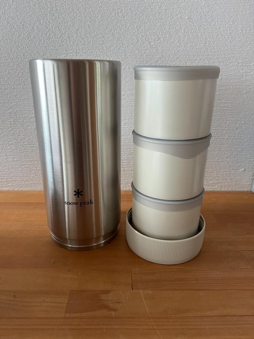 新品） peak 保温可能弁当箱　トバチ３　食器セット ホワイト